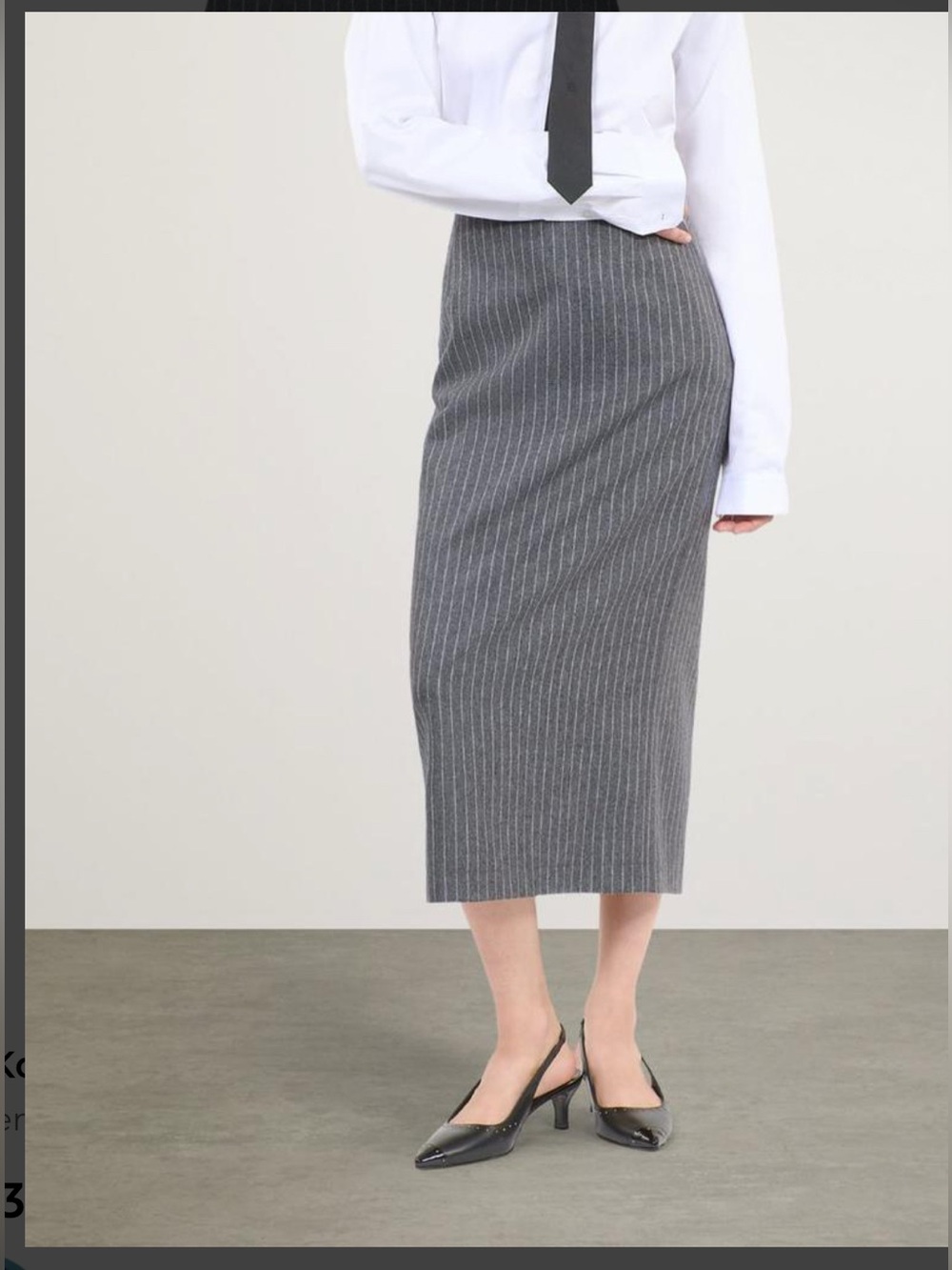 The Kooples Cashmere-Wool Pinstripe Pencil Skirt Sz 3